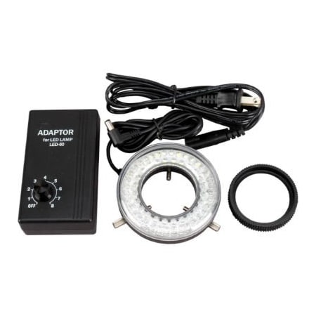 United Scope Llc. AmScope LED-60 LED Microscope Ring Light Illuminator with Adapter and Control Box LED-60